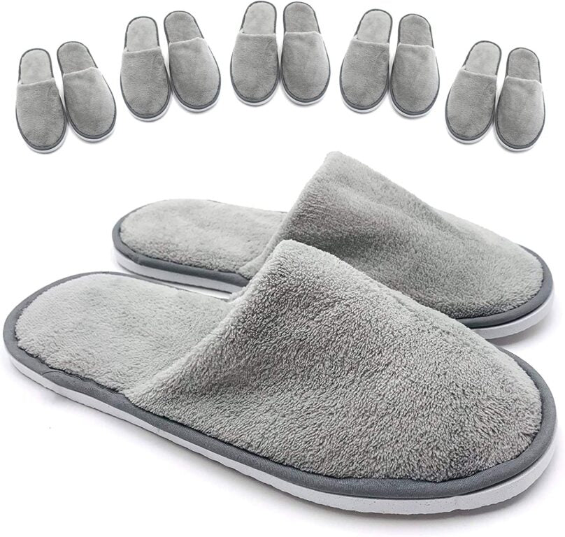 Warm Spa Slippers – Closed Toe, Non-Slip, Thick Soft Cotton House Slippers for Men &amp; Women