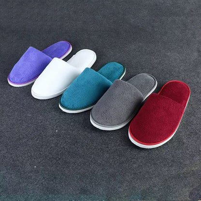 Warm Spa Slippers – Closed Toe, Non-Slip, Thick Soft Cotton House Slippers for Men &amp; Women